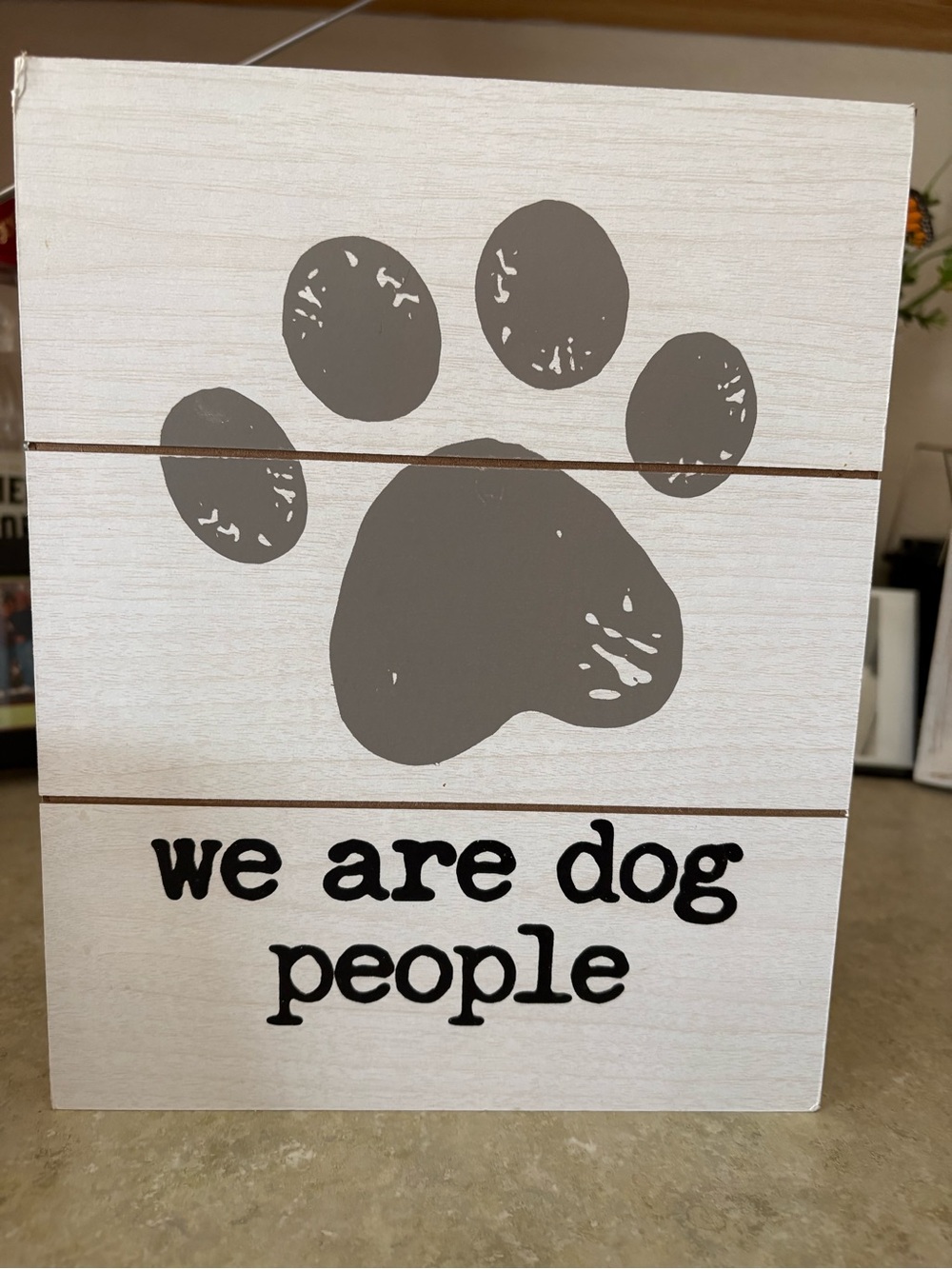 DOG PEOPLE Rustic White Framed Sign